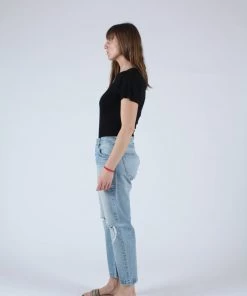 Moussy Genoa Cropped Straight Jean Denim