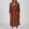 Wray Wrapped Dress Painted Check Dresses