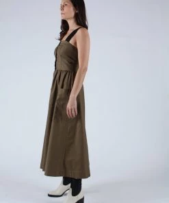 Kamperett Dresses Kizette Cotton Twill Dress Olive