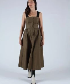 Kamperett Dresses Kizette Cotton Twill Dress Olive