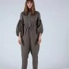 Black Crane Jumpsuits Balloon Sleeve Jumpsuit Grey