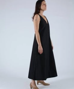 Kamperett Dresses Laver Reversible Cotton Dress Black/Camel