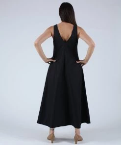 Kamperett Dresses Laver Reversible Cotton Dress Black/Camel