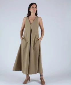 Kamperett Dresses Laver Reversible Cotton Dress Black/Camel