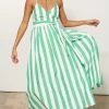 Mara Hoffman Alma Dress Green And White Stripe