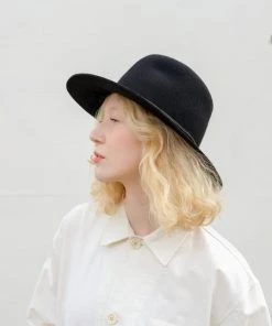 Brookes Boswell Wakefield Hat Wool Felt Black Accessories