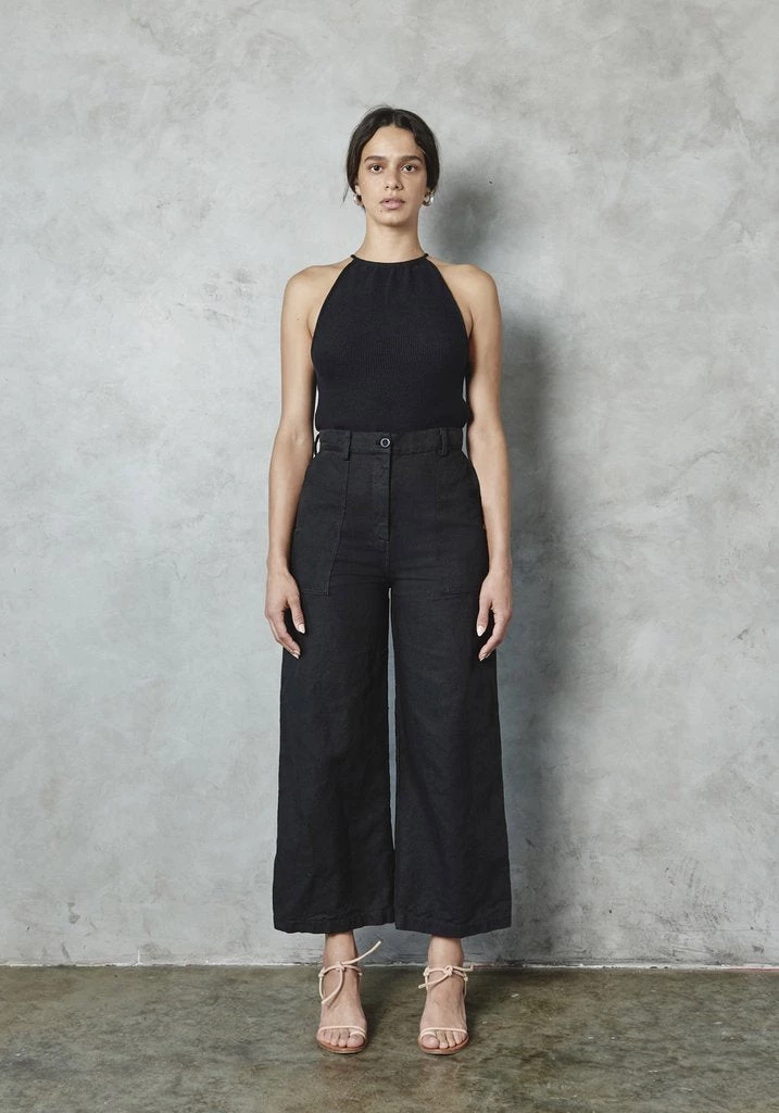 First Rite Cargo Trouser Black Linen Canvas 3 First Rite Cargo Trouser Black Linen Canvas