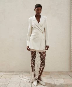 Nanushka Blair Fitted Blazer Off White