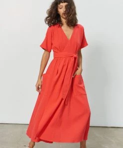 Mara Hoffman Dresses Ingrid Dress Red Jacquard