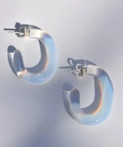 Leigh Miller Jewelry Glass Hoop Opaline