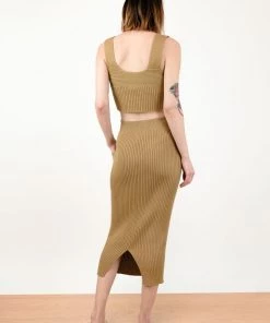 Micaela Greg Sale Rae Rib Skirt Bronze