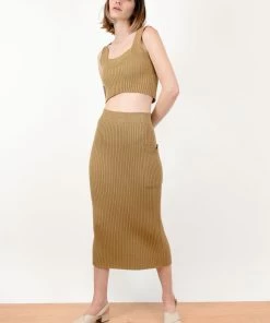 Micaela Greg Sale Rae Rib Skirt Bronze