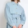 Micaela Greg Trench Jacket Sky Blue Jackets